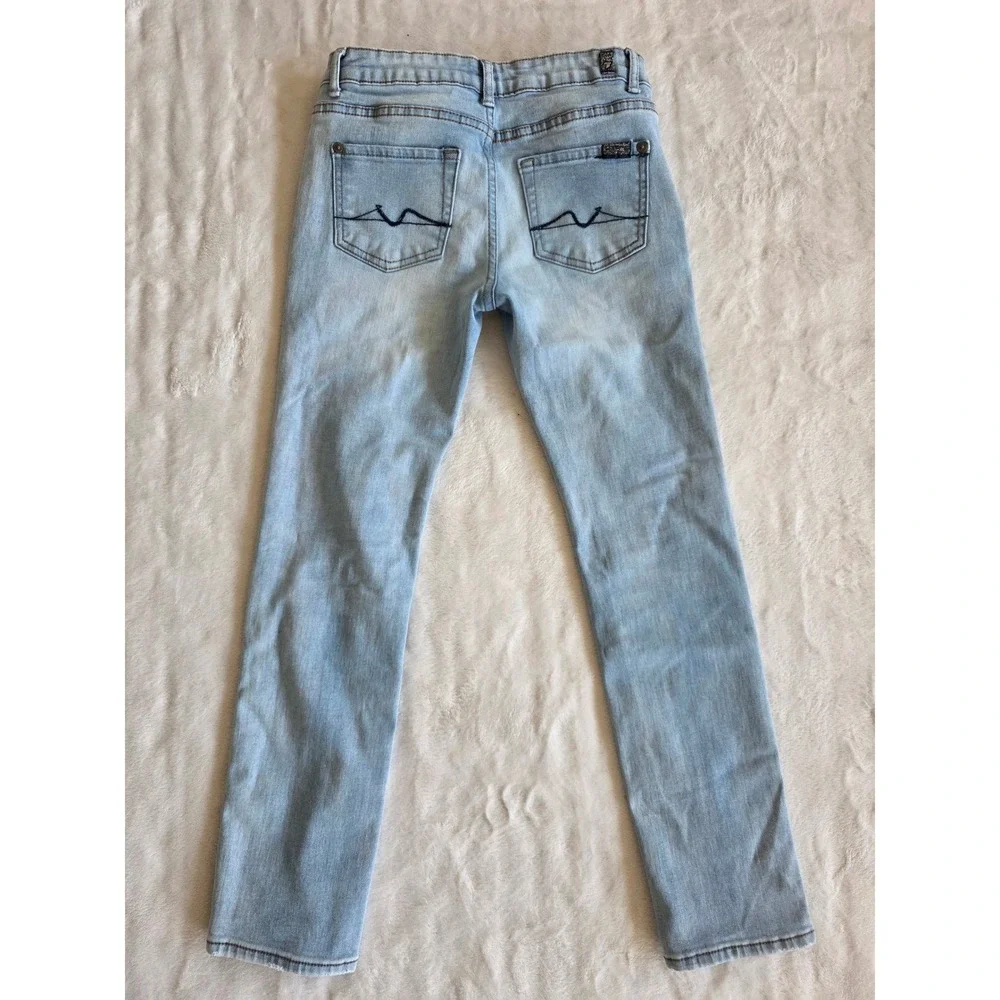 7 For All Mankind Paxton Light Wash Distressed Skinny Jeans Girls‎ Size 10